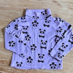 Mini Rodini Panda Print Turtleneck Top 3T